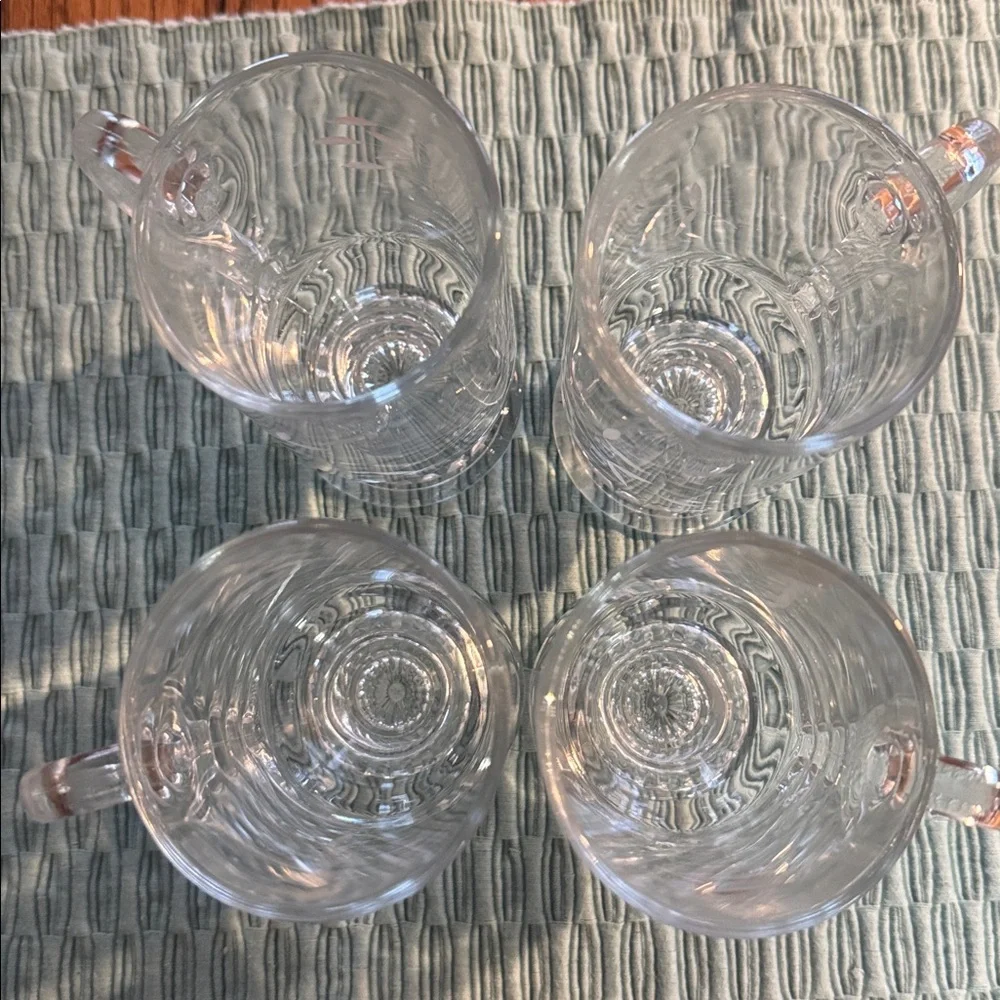 Vintage Princess House Heritage Irish Pedestal coffee mugs cups - set of 4